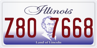 IL license plate Z807668
