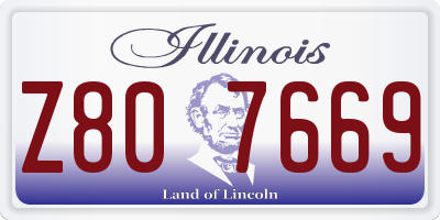 IL license plate Z807669