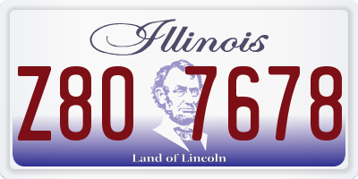 IL license plate Z807678