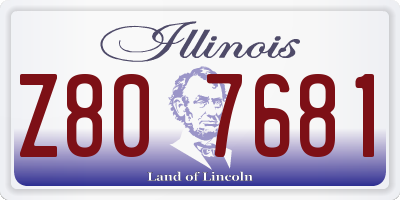 IL license plate Z807681