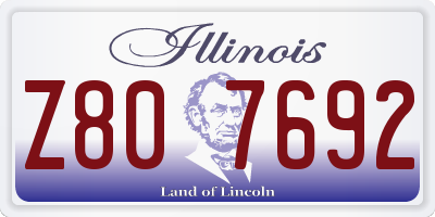 IL license plate Z807692