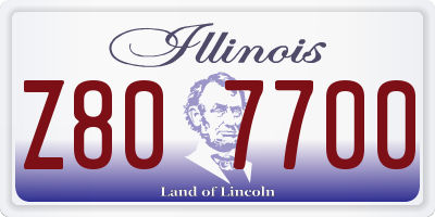 IL license plate Z807700