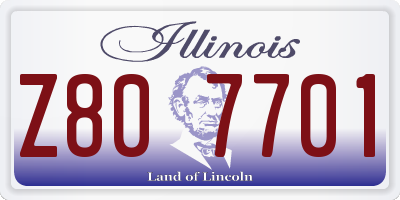 IL license plate Z807701