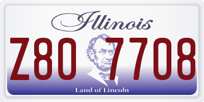 IL license plate Z807708