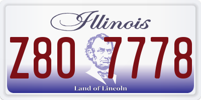 IL license plate Z807778