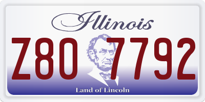 IL license plate Z807792