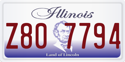 IL license plate Z807794
