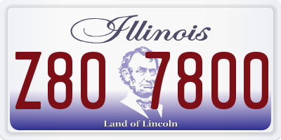 IL license plate Z807800