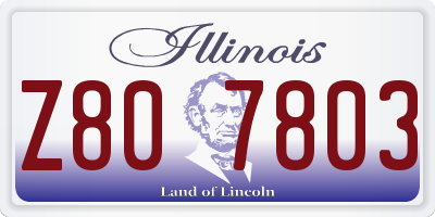 IL license plate Z807803