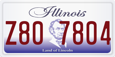 IL license plate Z807804