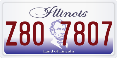IL license plate Z807807