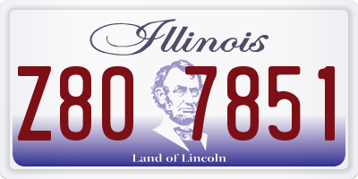 IL license plate Z807851