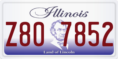 IL license plate Z807852