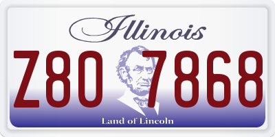 IL license plate Z807868