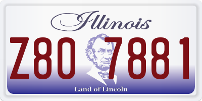 IL license plate Z807881