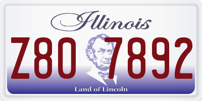 IL license plate Z807892