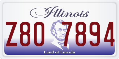 IL license plate Z807894