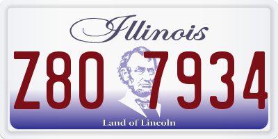IL license plate Z807934