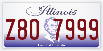 IL license plate Z807999
