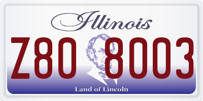 IL license plate Z808003