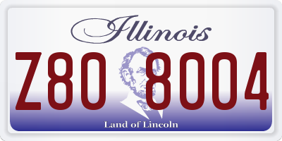 IL license plate Z808004
