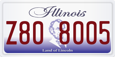 IL license plate Z808005