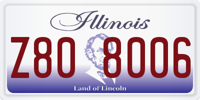 IL license plate Z808006