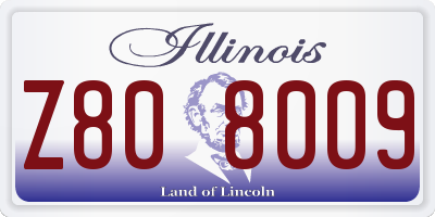 IL license plate Z808009