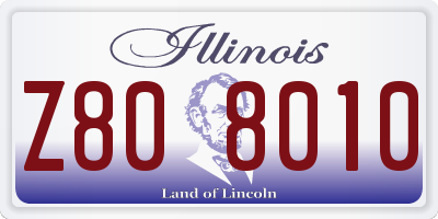 IL license plate Z808010