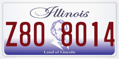 IL license plate Z808014