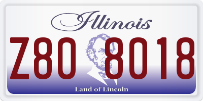 IL license plate Z808018