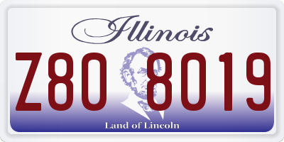 IL license plate Z808019