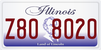IL license plate Z808020