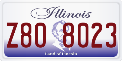 IL license plate Z808023