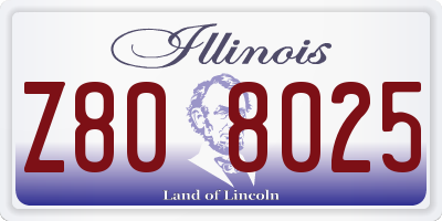 IL license plate Z808025