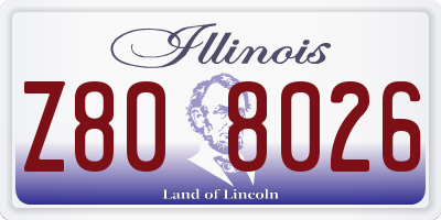 IL license plate Z808026