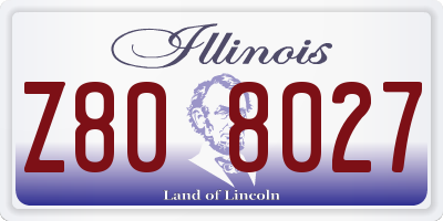 IL license plate Z808027
