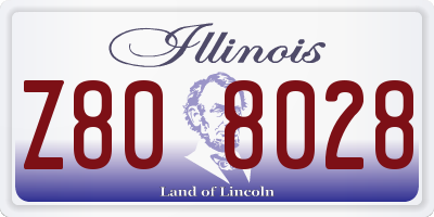 IL license plate Z808028