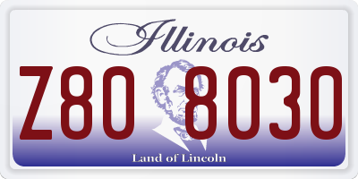 IL license plate Z808030