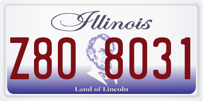 IL license plate Z808031