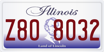 IL license plate Z808032