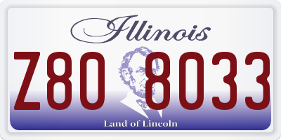IL license plate Z808033