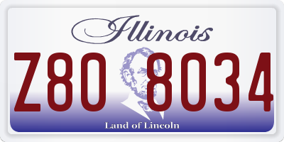 IL license plate Z808034