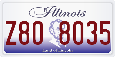 IL license plate Z808035
