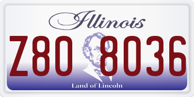 IL license plate Z808036