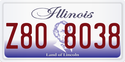 IL license plate Z808038