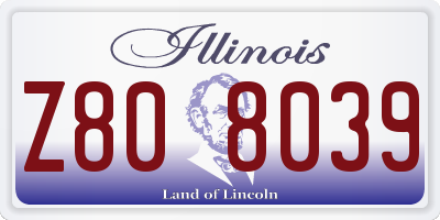 IL license plate Z808039