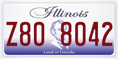 IL license plate Z808042