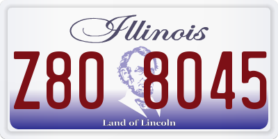 IL license plate Z808045
