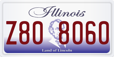 IL license plate Z808060